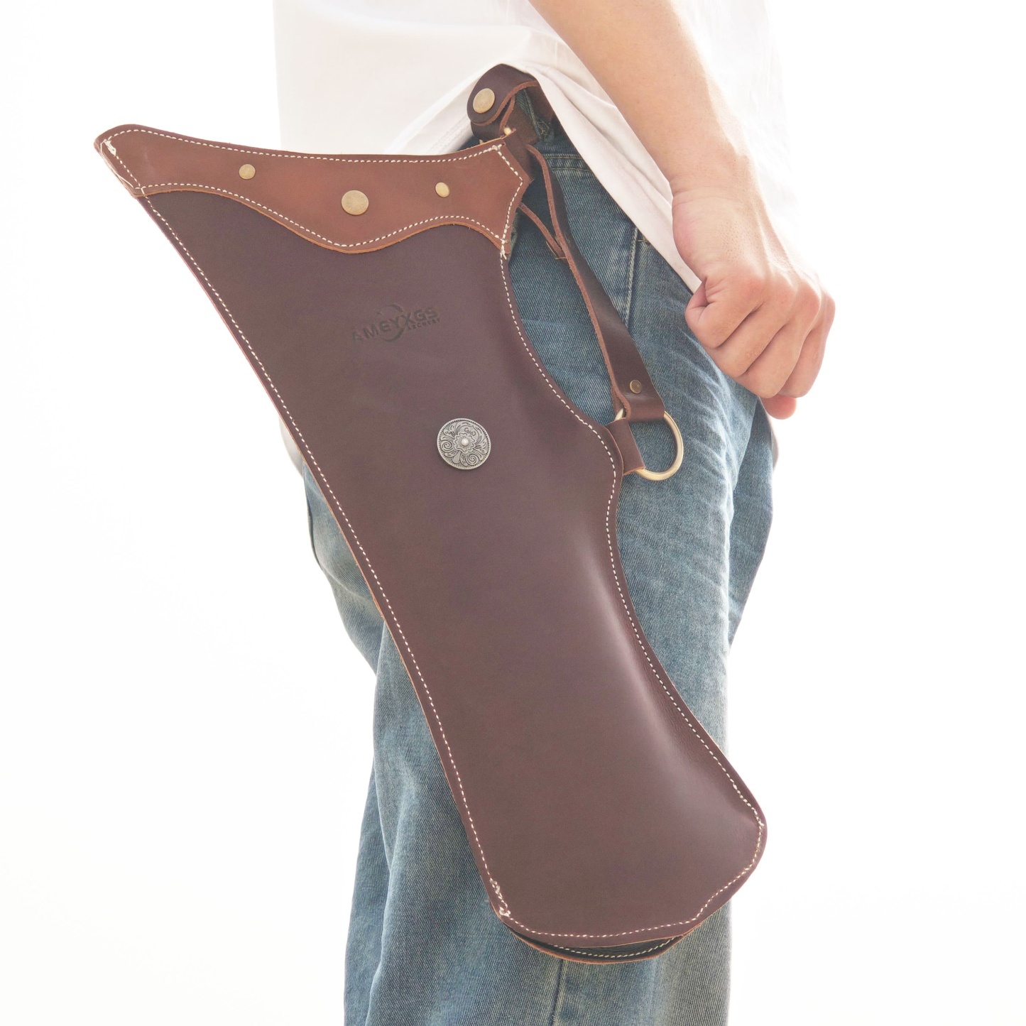 Leather Archery Quiver 20-Arrow Capacity 3mm Cowhide