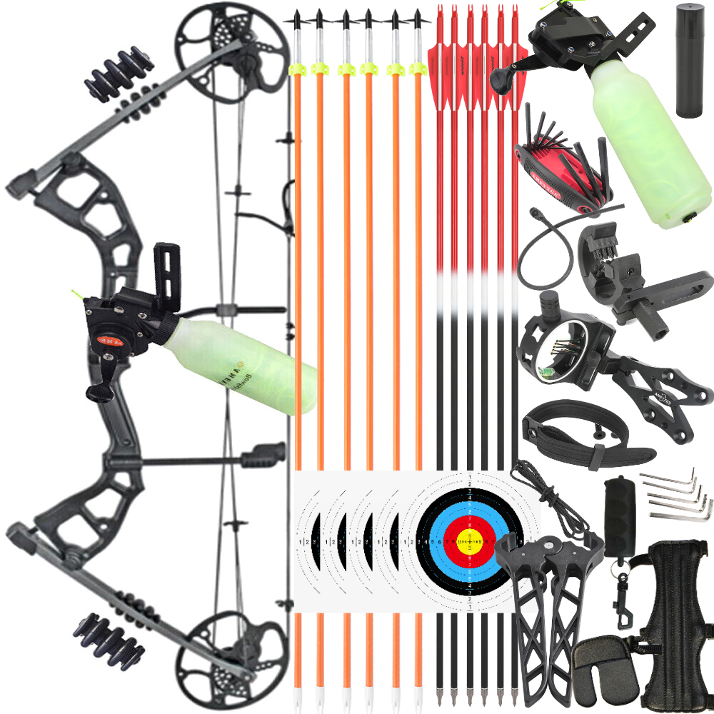 JUNXING M193 Compound Bow Adjustable Hunting Fishing Bow 0-70lbs