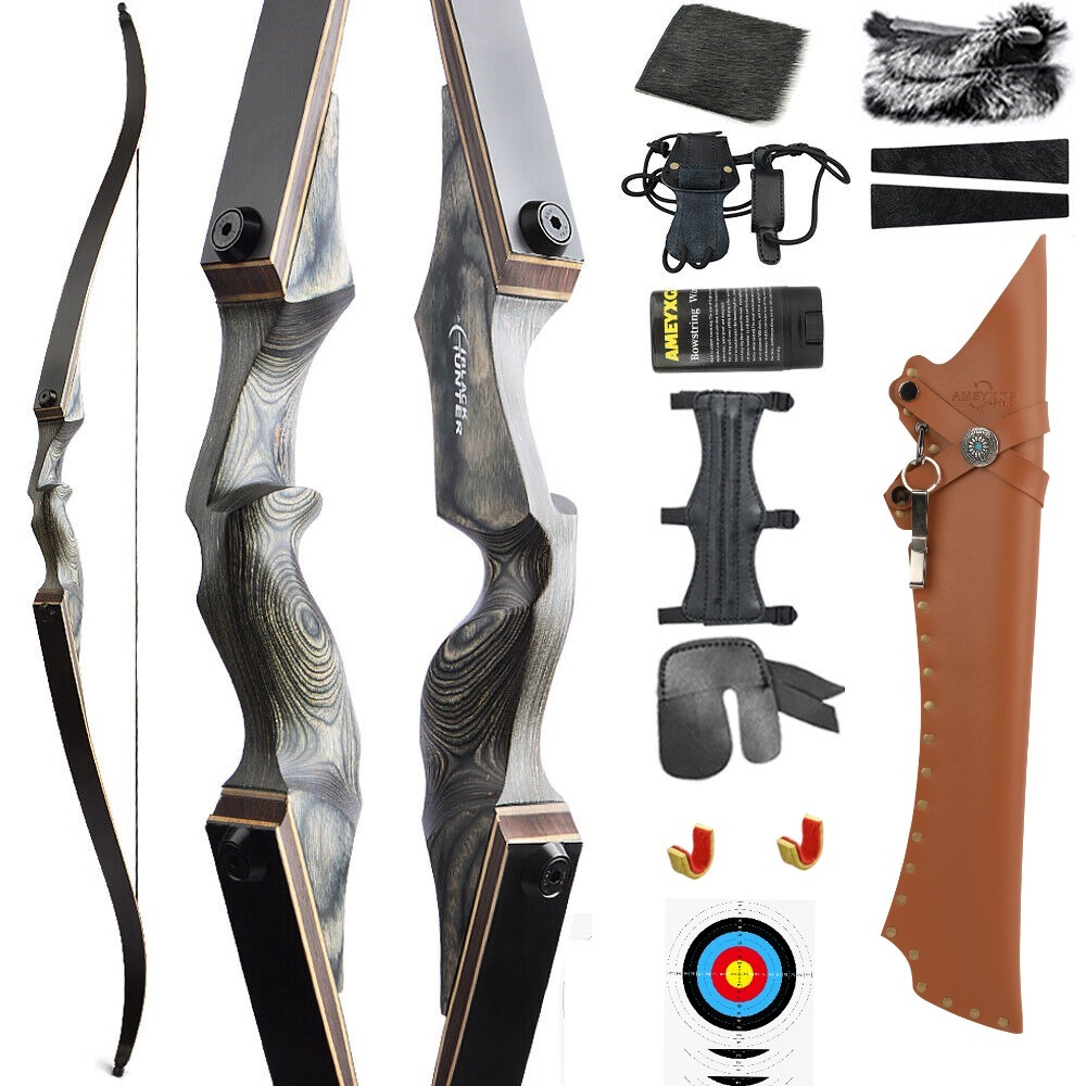 BLACK HUNTER American Hunting Recurve Bow 60" Takedown Target LH RH