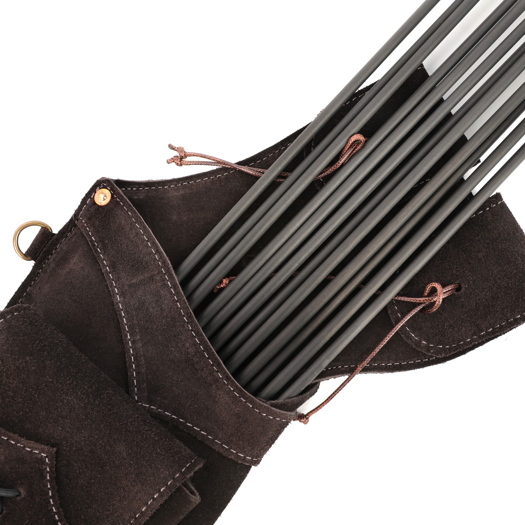 Leather Field Quiver Cowhide Arrow Holder for Traditional Archers
