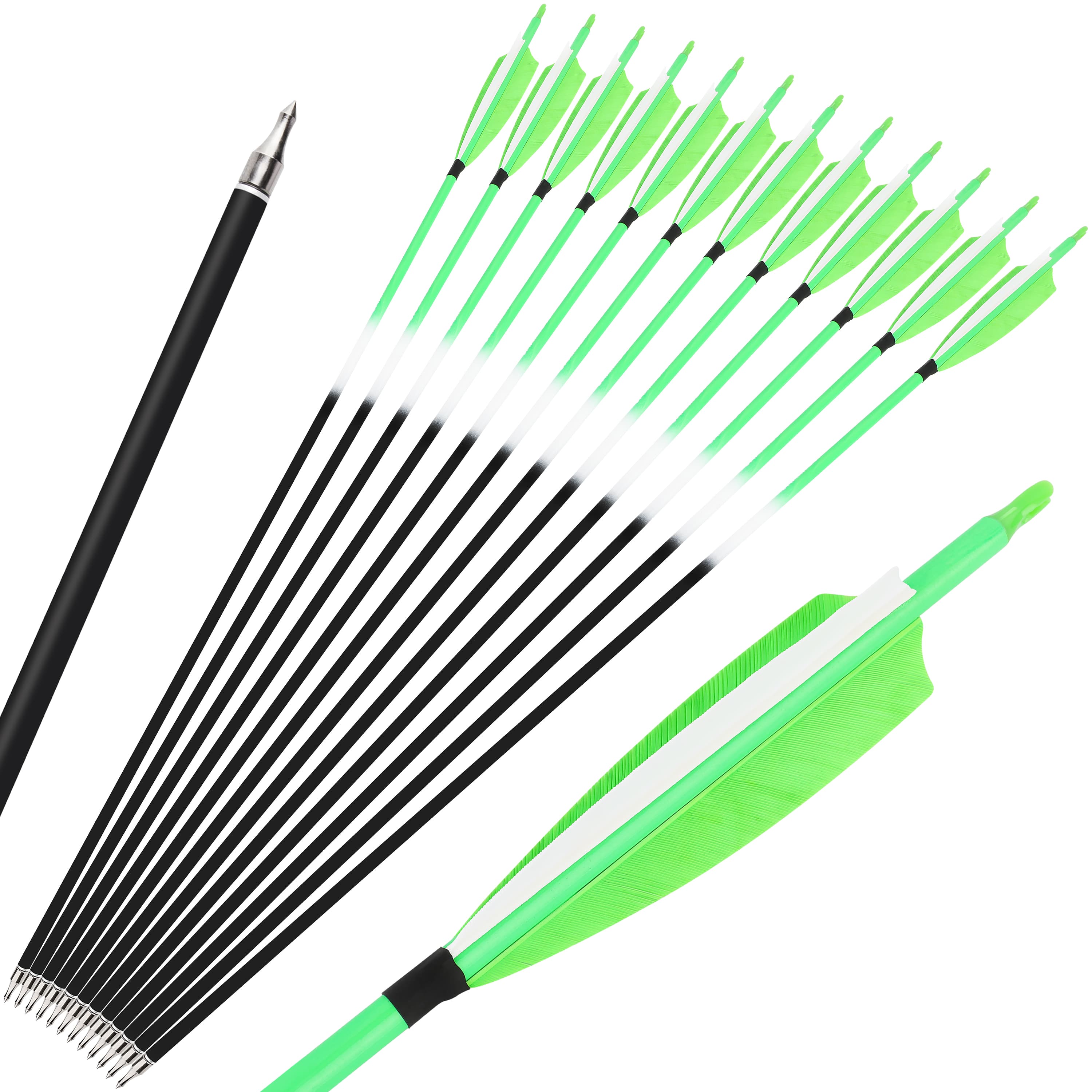 Fletching Carbon Arrows 500 Spine Turkey Feather Target & Hunting