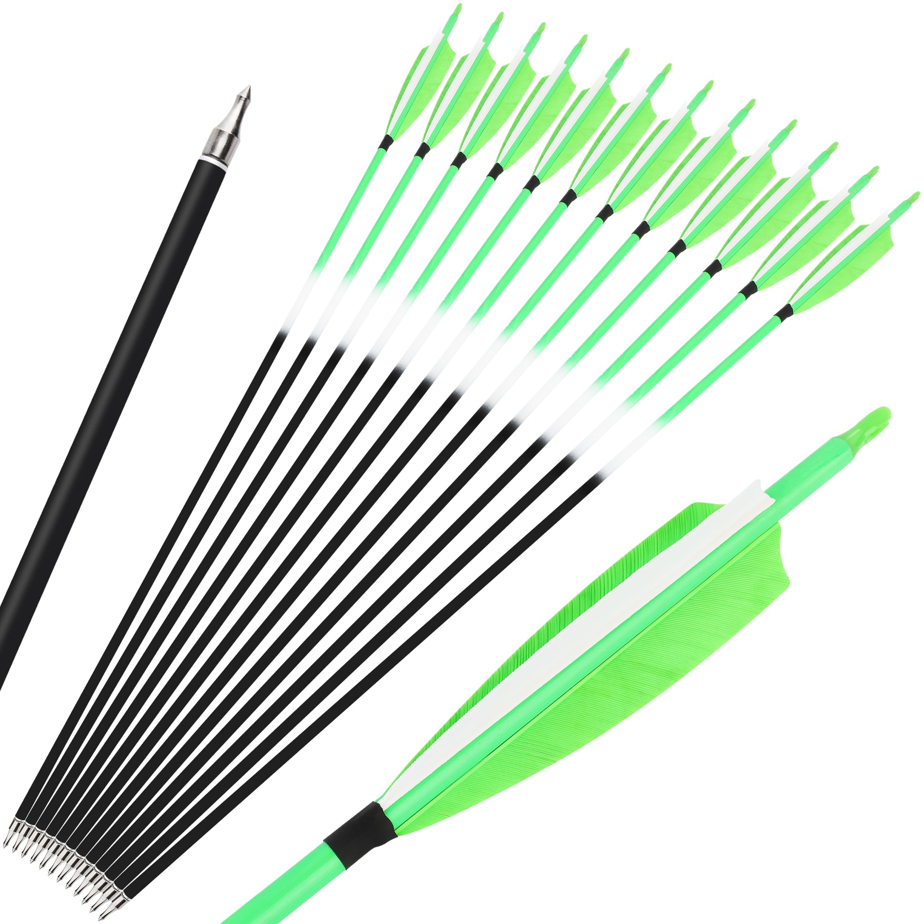 Fletching Carbon Arrows 500 Spine Turkey Feather Target & Hunting