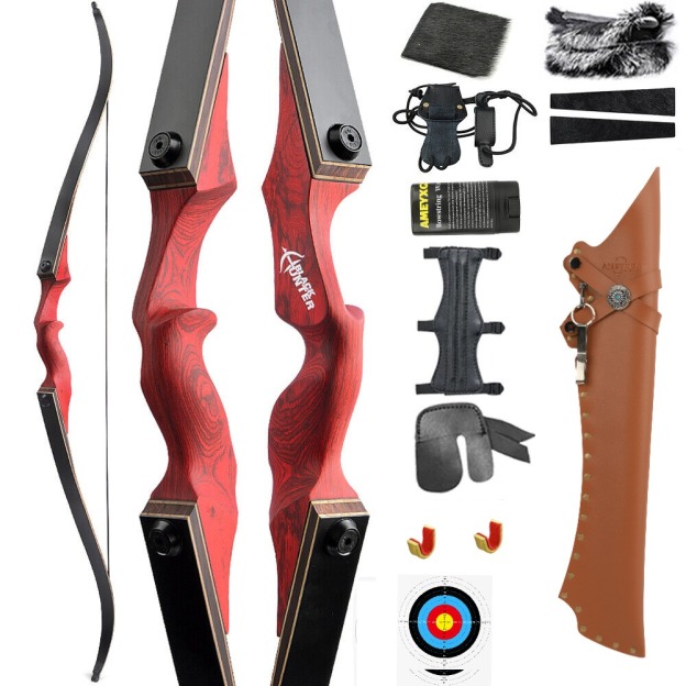 BLACK HUNTER American Hunting Recurve Bow 60" Takedown Target LH RH