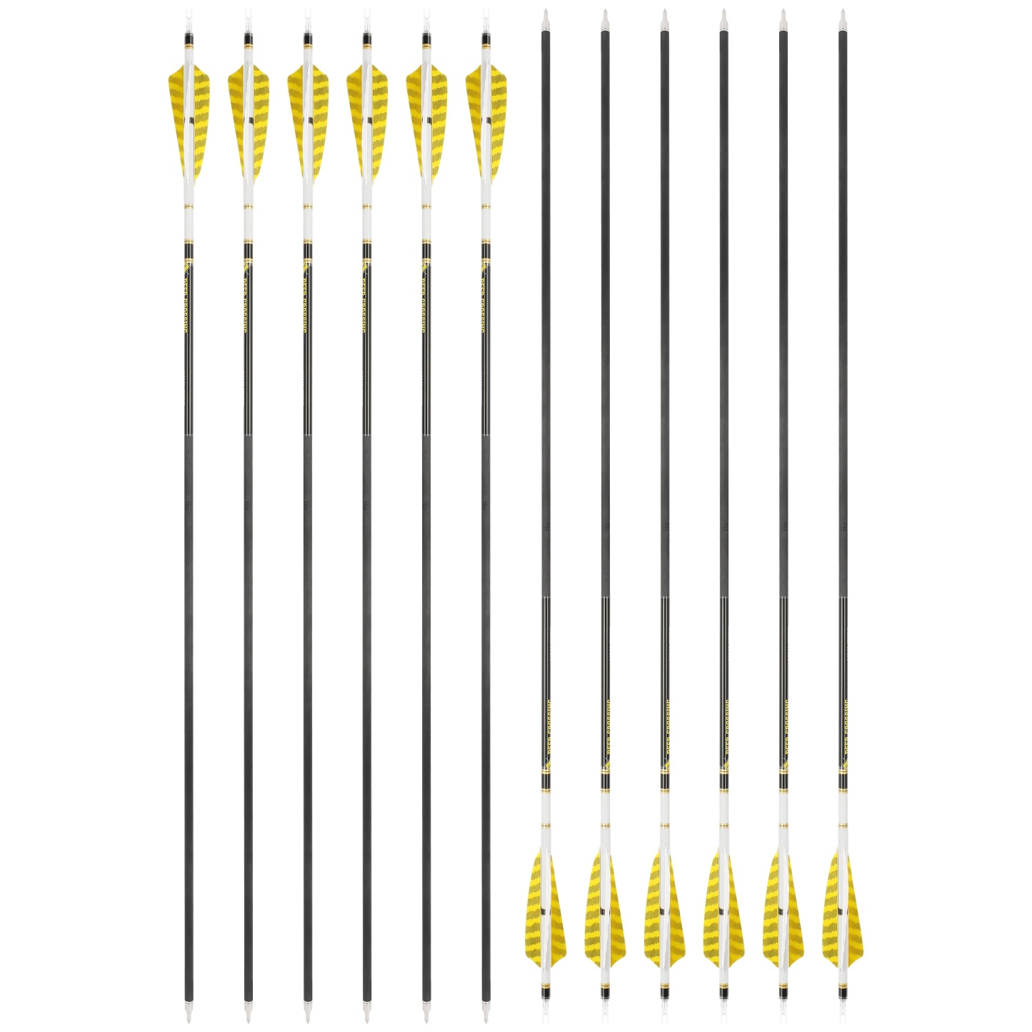 DEER CROSSING Pure Carbon Arrows Spiral Fletched Target & Practice