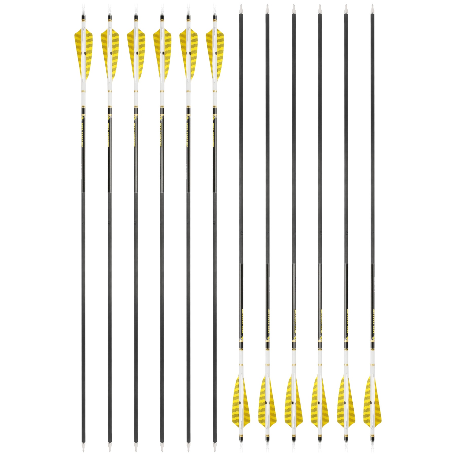 DEER CROSSING Pure Carbon Arrows Spiral Fletched Target & Practice