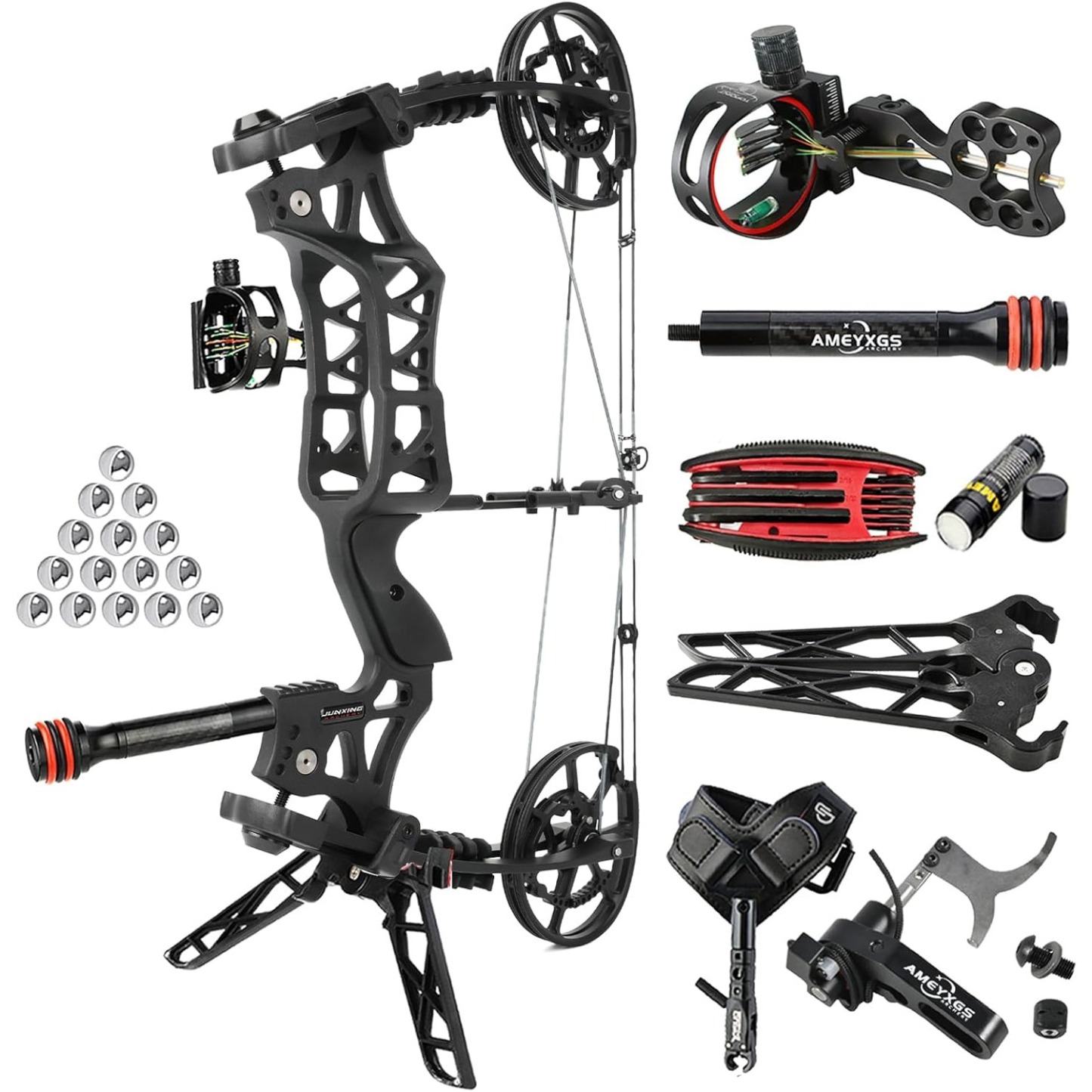 Junxing M109E Dual-use Hunting Compound Bow Kit Steel Ball CNC