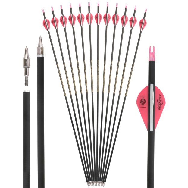 Pure Carbon Arrows Spine 500  30" Shaft Vanes 6.2mm Hunting