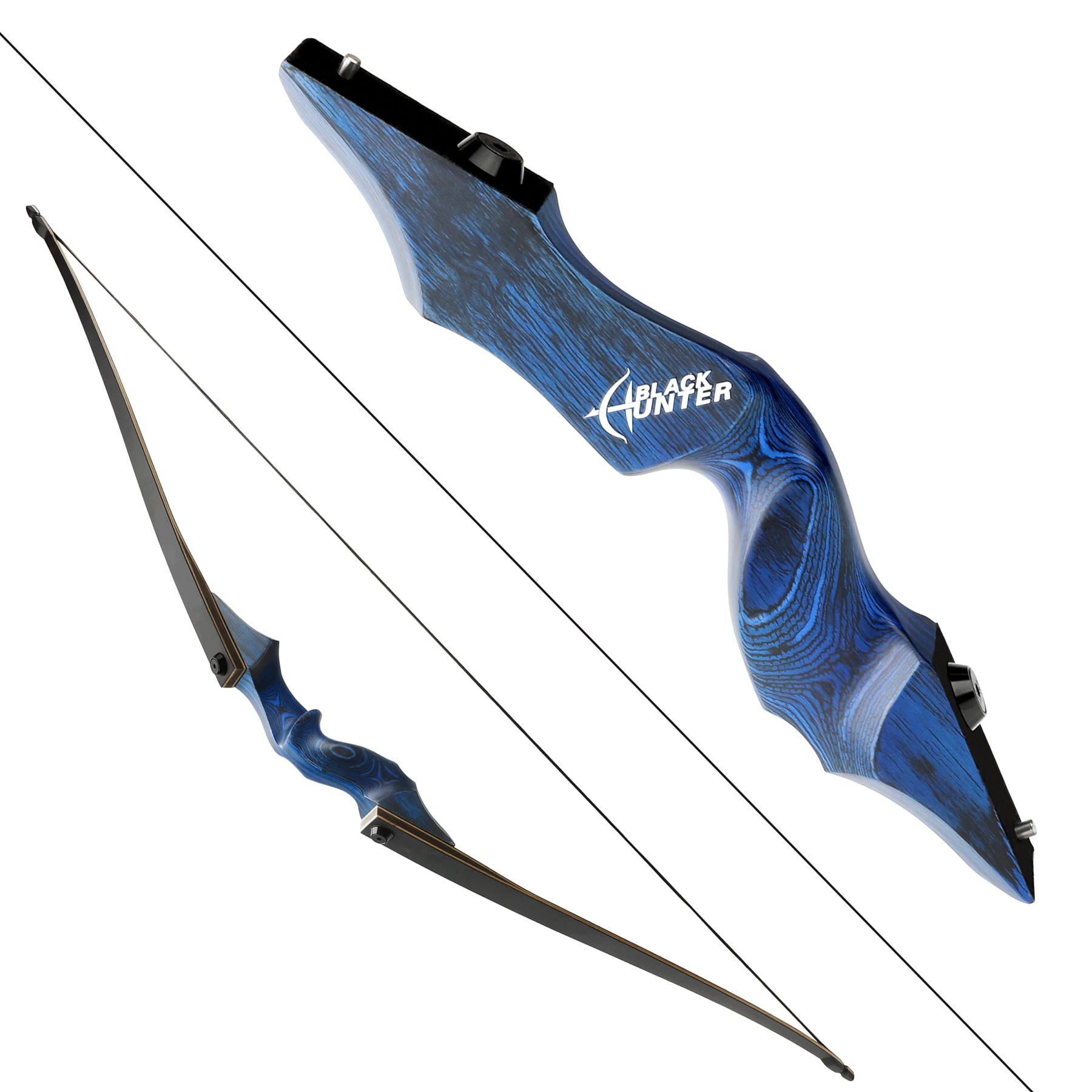 Black Hunter Longbow and Arrows Hunting Set 60" 20-60lbs LH RH