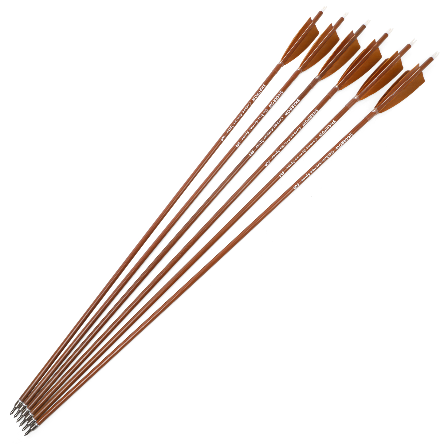 Traditional Feather Fletched Arrow Carbon SP500 600 30" Hunting Target
