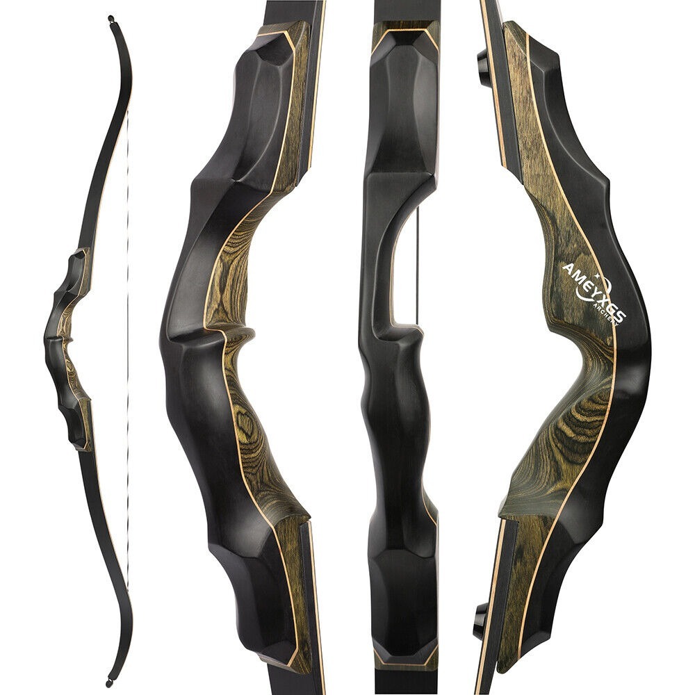 62" Takedown Recurve Bow Wooden 20-60lbs American Hunting Shooting