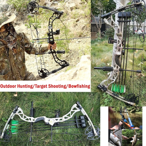Hunting Compound Bow Arrows Set 30-70lbs Archery Shooting