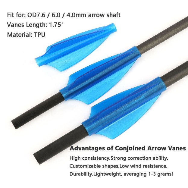 Archery Arrow Vanes One-Piece Fletches Conjoined 1.75"
