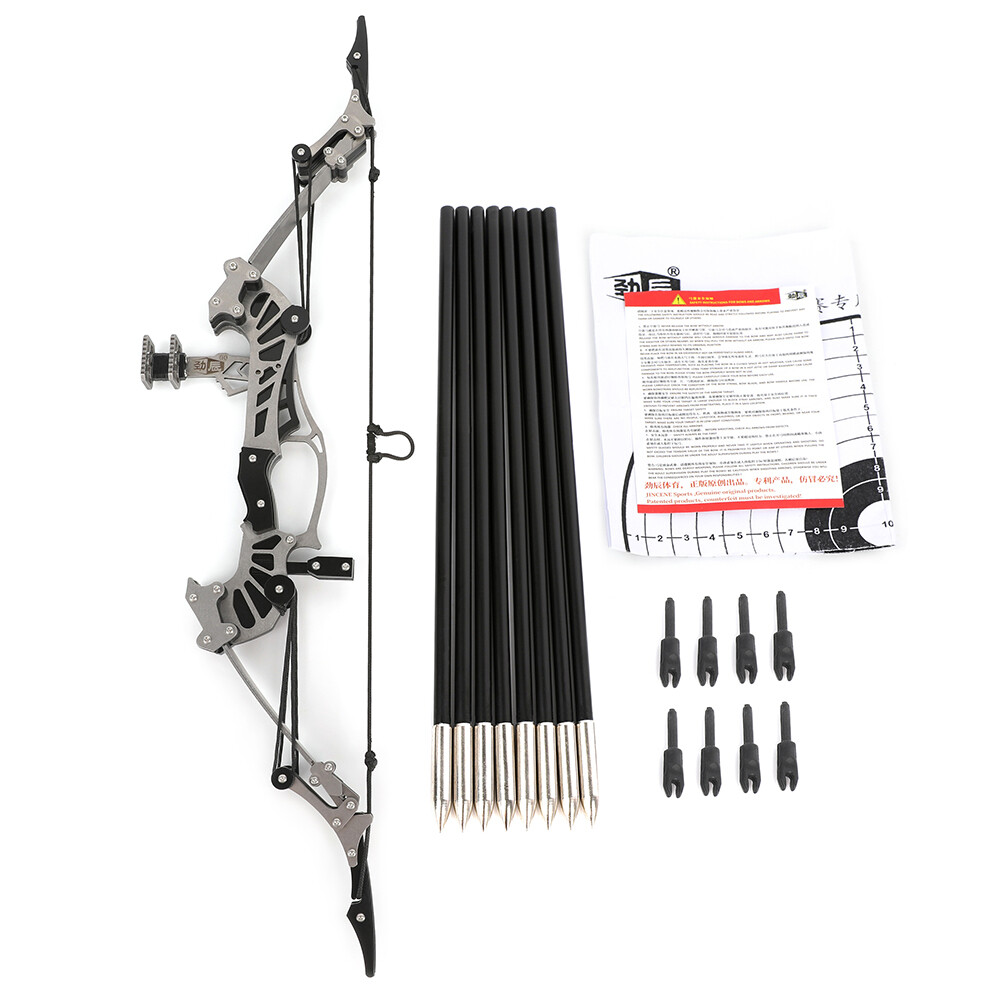 16" Mini Compound Bow Arrow Set Desktop Archery 16lb Power