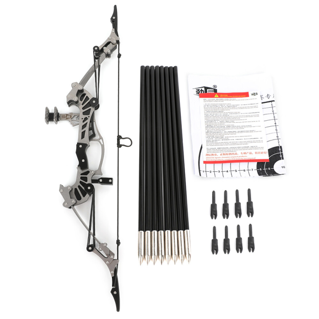 16" Mini Compound Bow Arrow Set Desktop Archery 16lb Power
