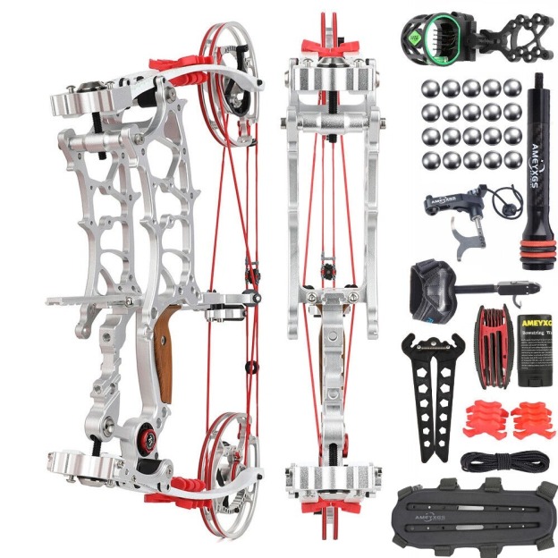 CNC Compound Bow Steel Ball Arrow Dual-use 17" 30-75lbs RH LH