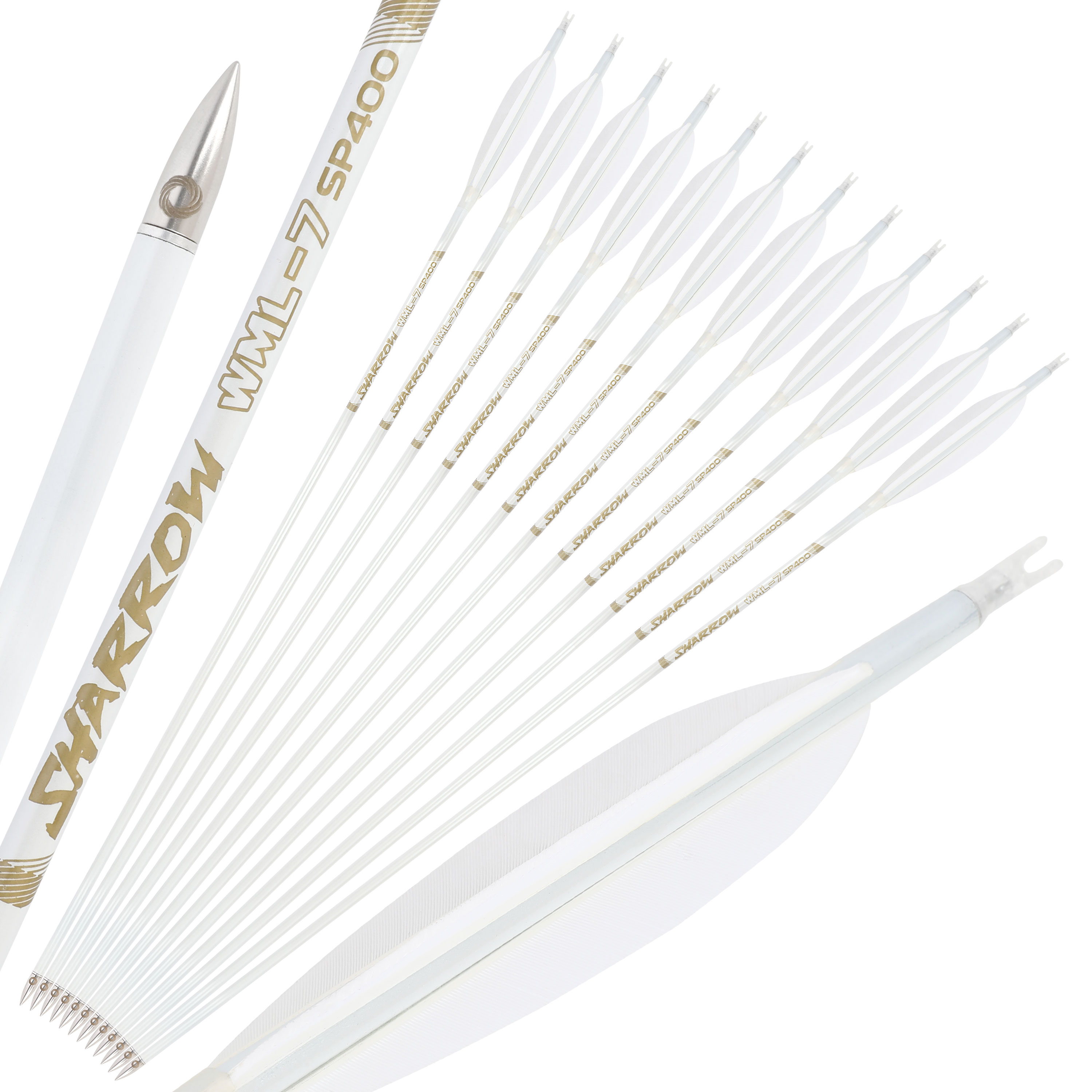 Hunting Fletched Arrows Pure Carbon Feather Spine 400-800