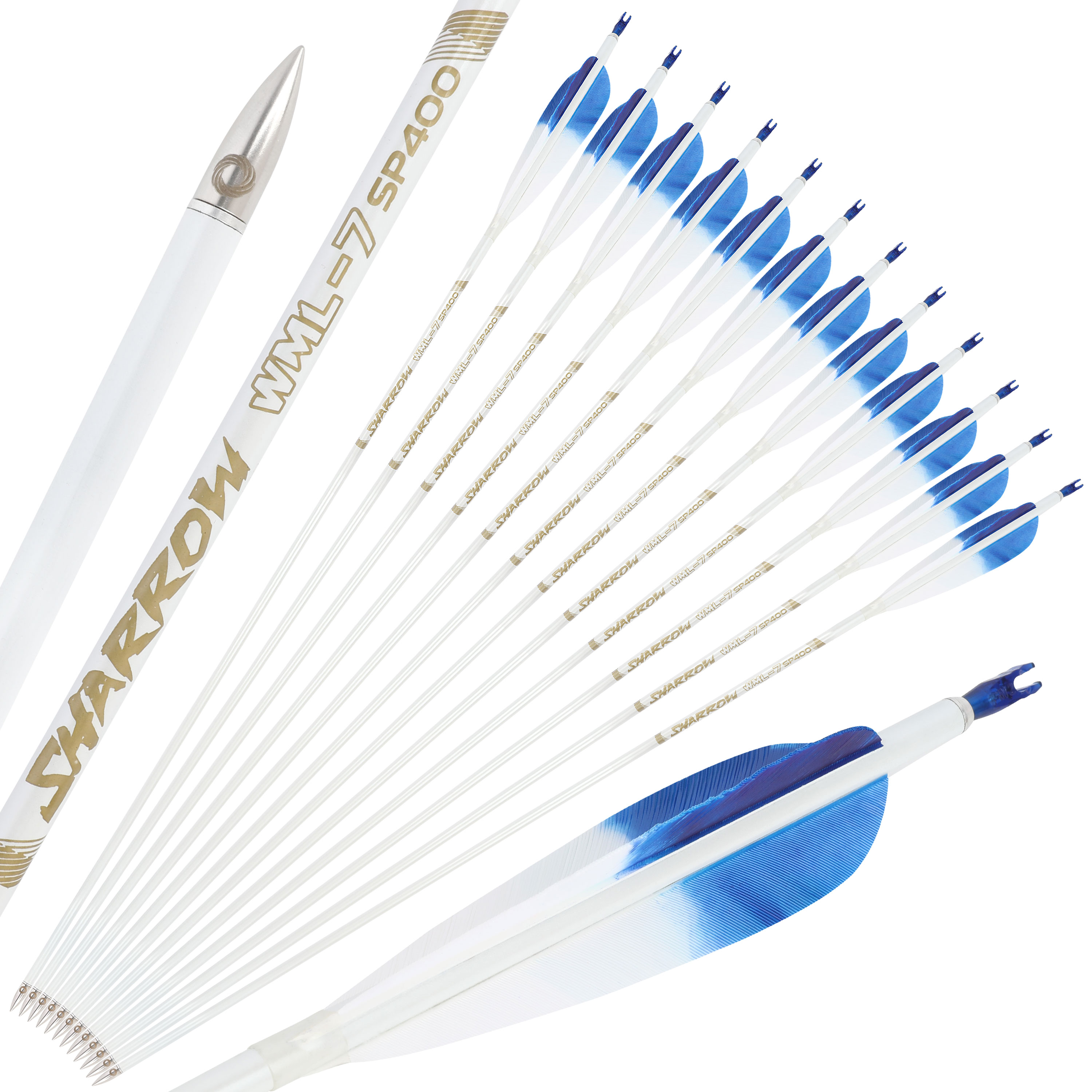  Pure Carbon Hunting Arrows Fletched Feather Spine 400-800