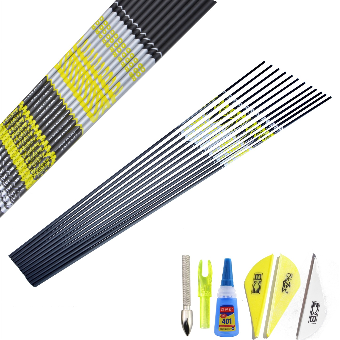 Victory VAP Target V1 Arrow Shafts 100% Carbon Spine 300-900