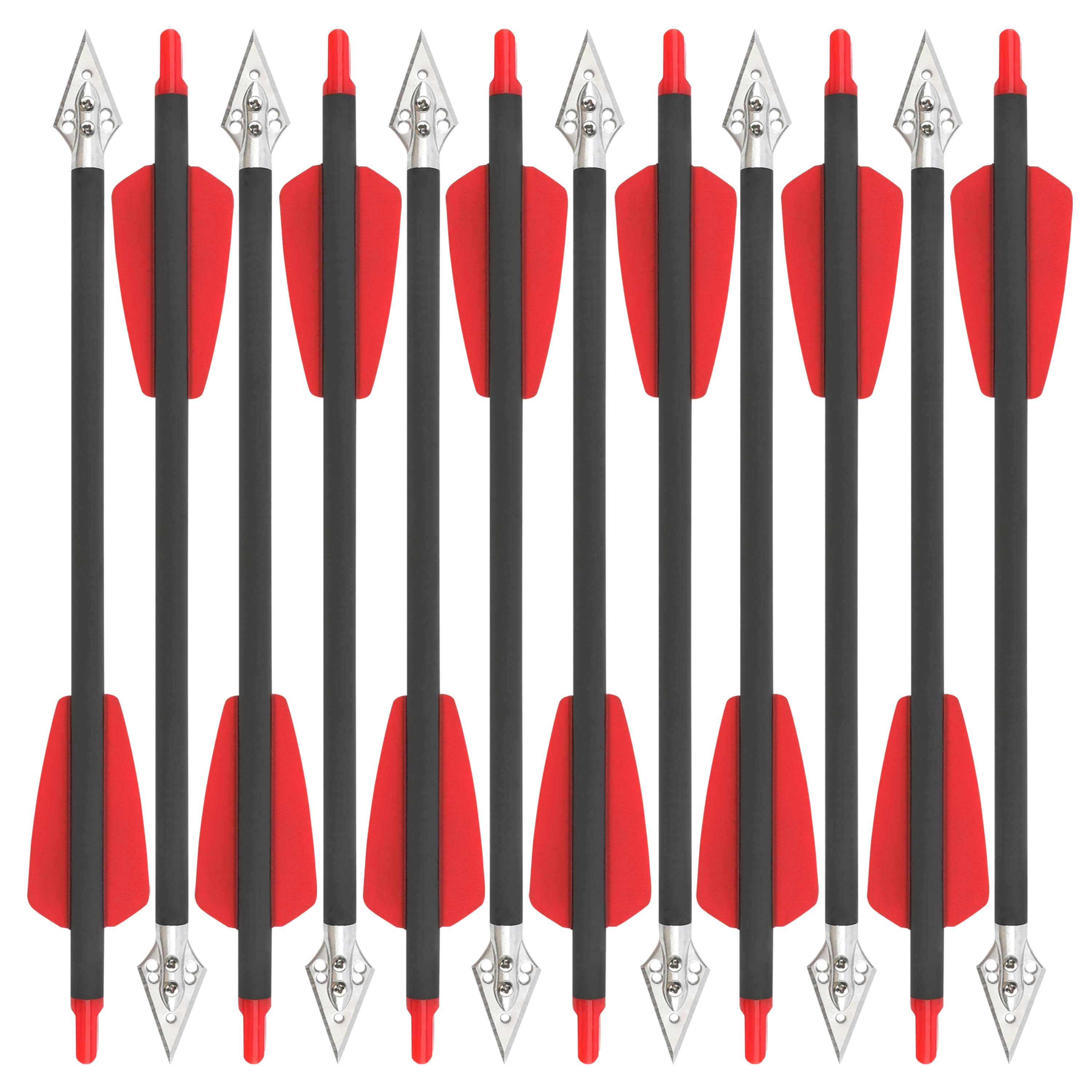 9" Pure Carbon Crossbow Bolts Fixed Blade Hunting & Target