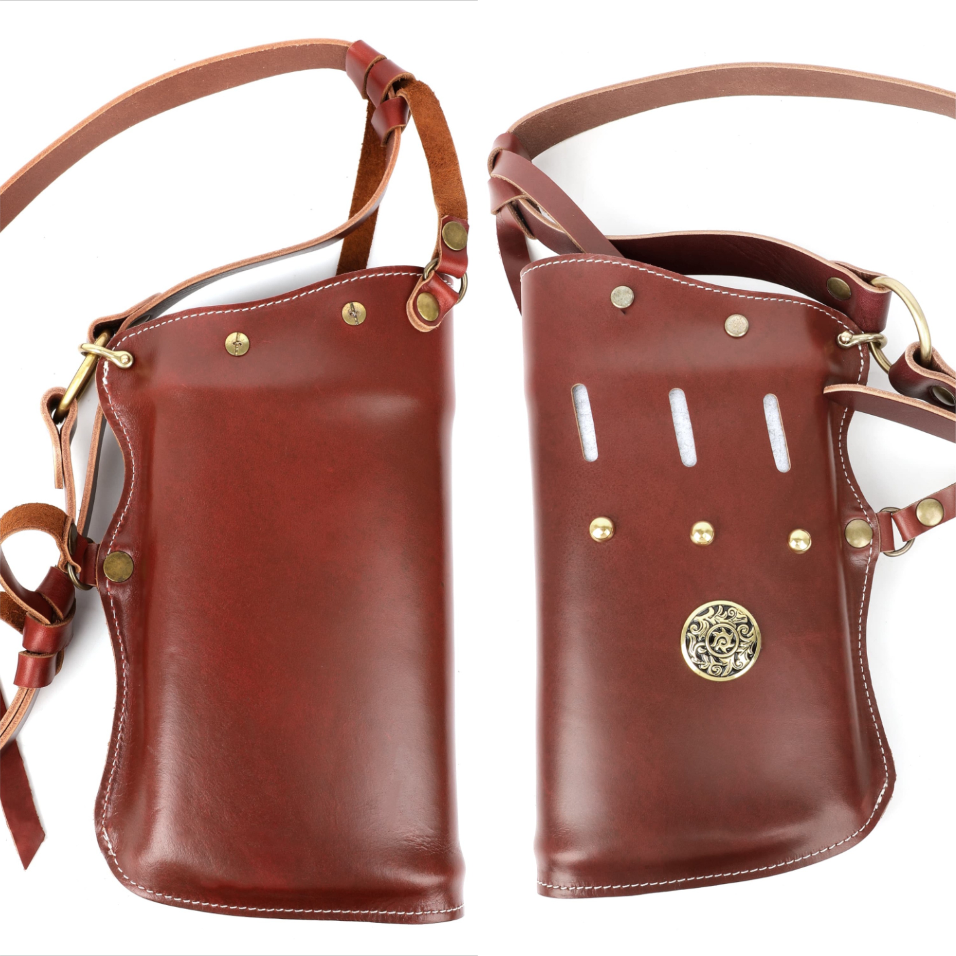 Traditional Horseback Archery Quiver Oil-Waxed Leather Arrow Holder