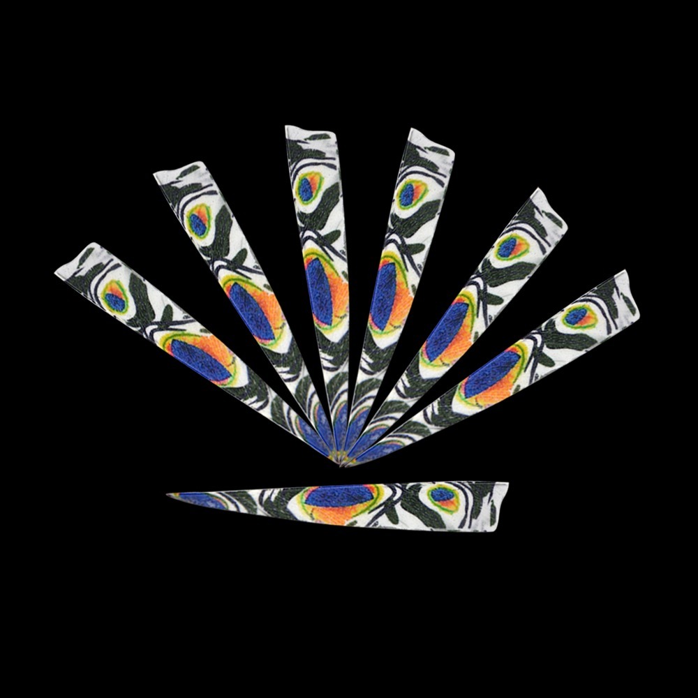 4" Arrow Fletches Peacock Color Natural Feather Fletching