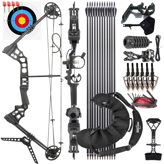 Junxing Dragon X8 Compound Bow Set Hunting Arrow Kit 20-70 lbs