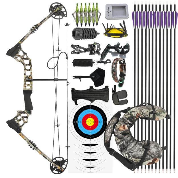 Junxing X8 Compound Bow Set Adjustable Hunting Bow and Arrows 20-70lb 