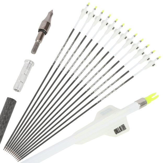 32" Pure Carbon Arrows 2.5'' Vane High-Spine Performance Series