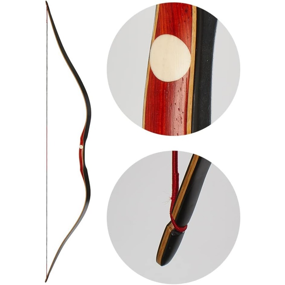 60'' One Piece Traditional Recurve Bow Hunting Longbow 20-60lbs LH RH 