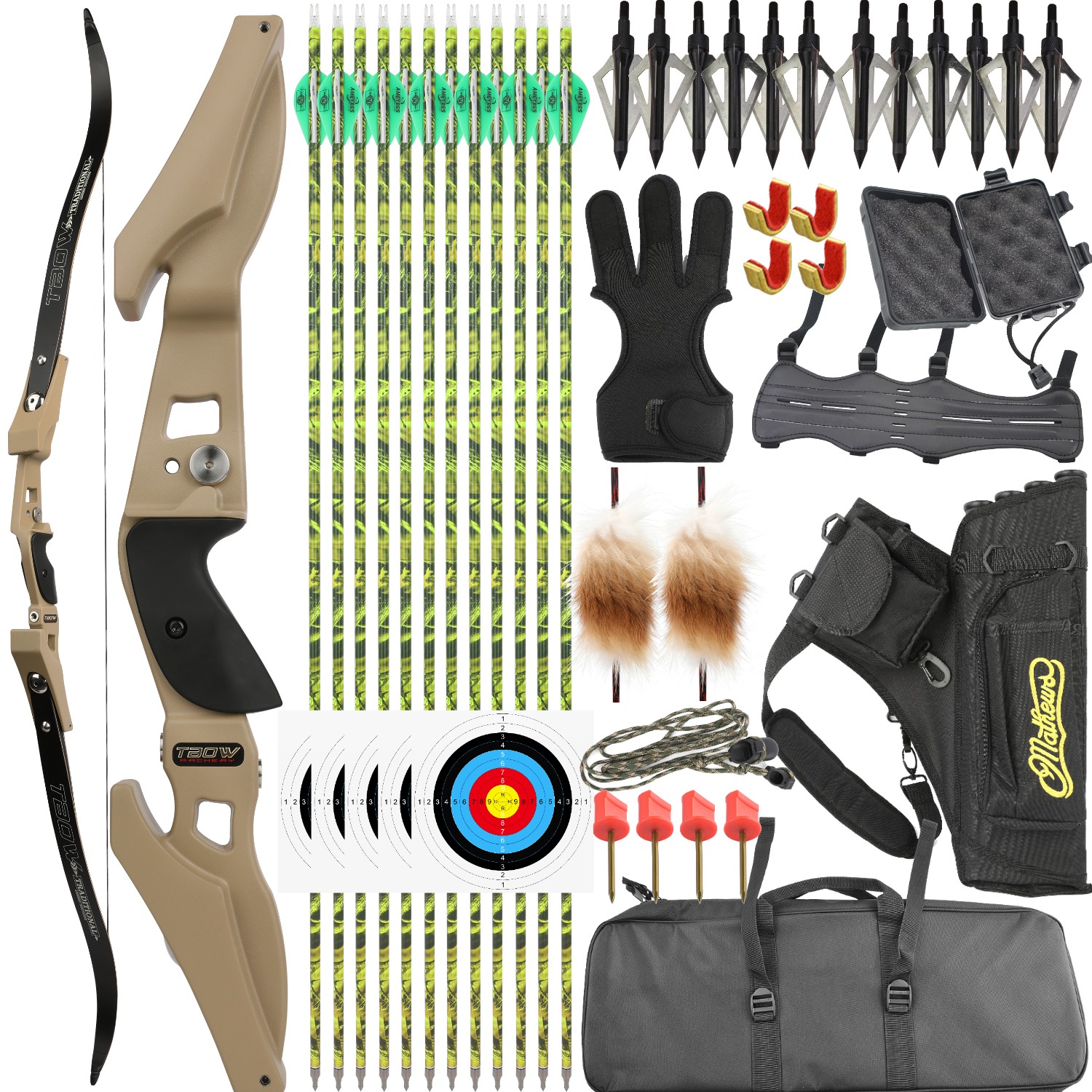 Arc Recourbé 62″ ILF Takedown – Junxing F263 – 25-60 Lbs – Branches 19″ – Chasse
