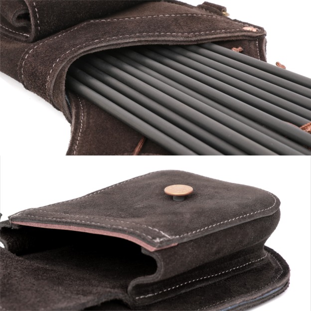 Leather Field Quiver Cowhide Arrow Holder for Traditional Archers