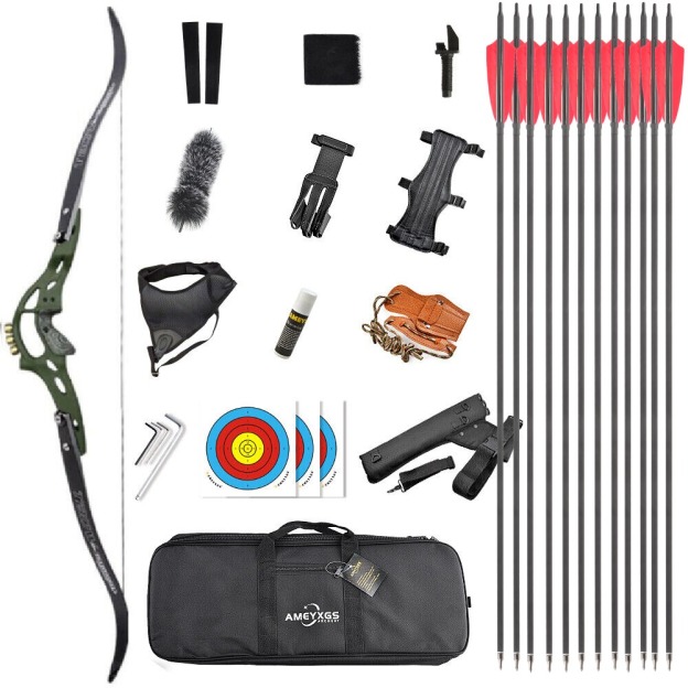TBOW ILF American Hunting Recurve Bow and Arrow Set Takedown 62"