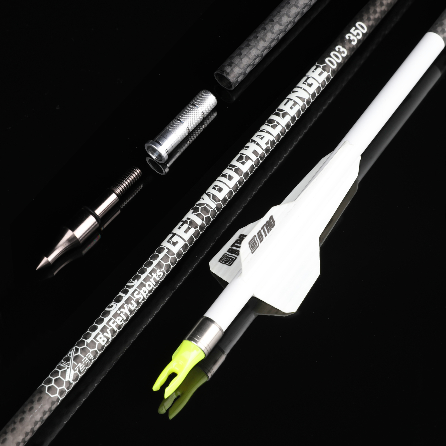 32" Pure Carbon Arrows 2.5'' Vane High-Spine Performance Series