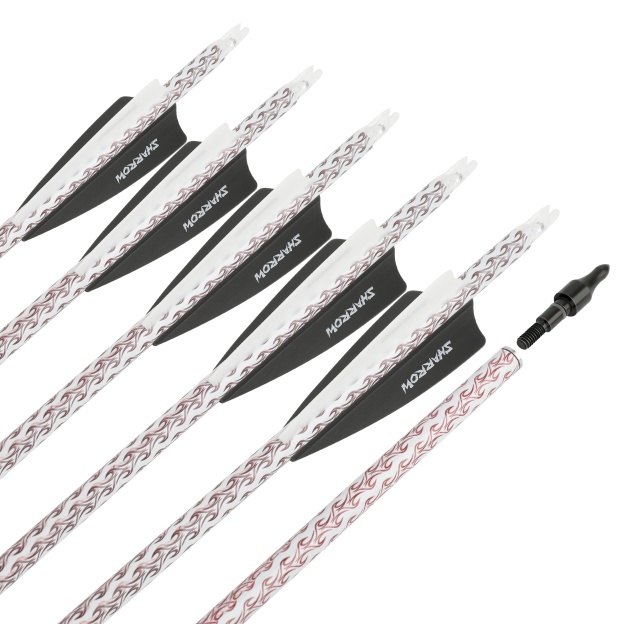 30" Carbon Arrows SP500 Rubber Vanes 100Grain Tips Archery Hunting