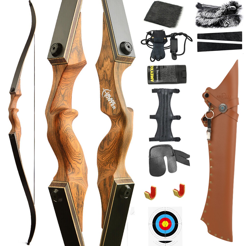 BLACK HUNTER American Hunting Recurve Bow 60" Takedown Target LH RH