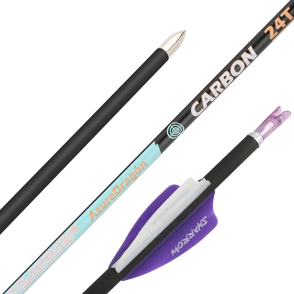 Pure Carbon Arrows 32 inch SP300-1000 Vanes .003" Recurve Compound Bow