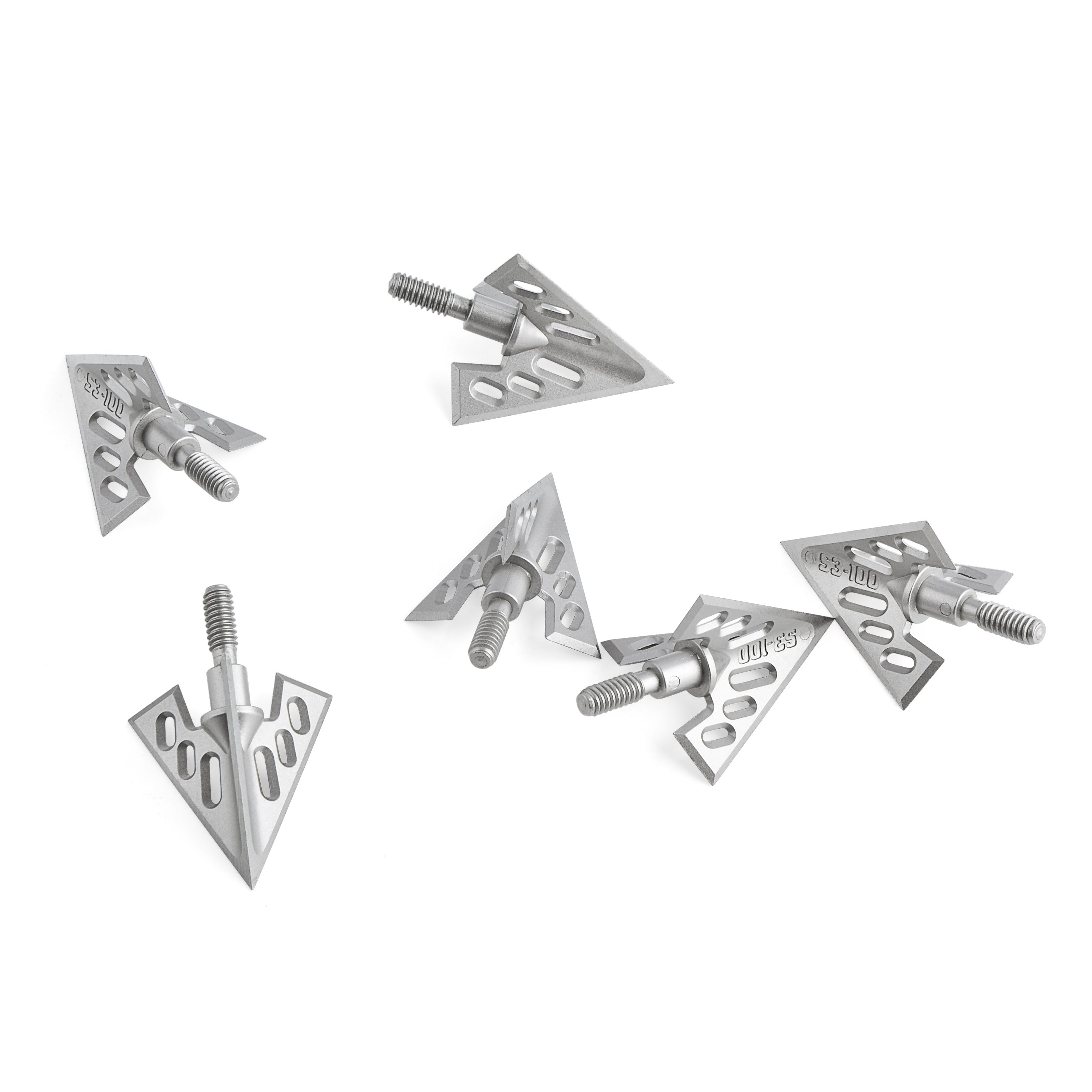 Universal Threaded Aluminum Arrowheads 6pcs - 40mm, 26mm Diameter, Laser Engraved