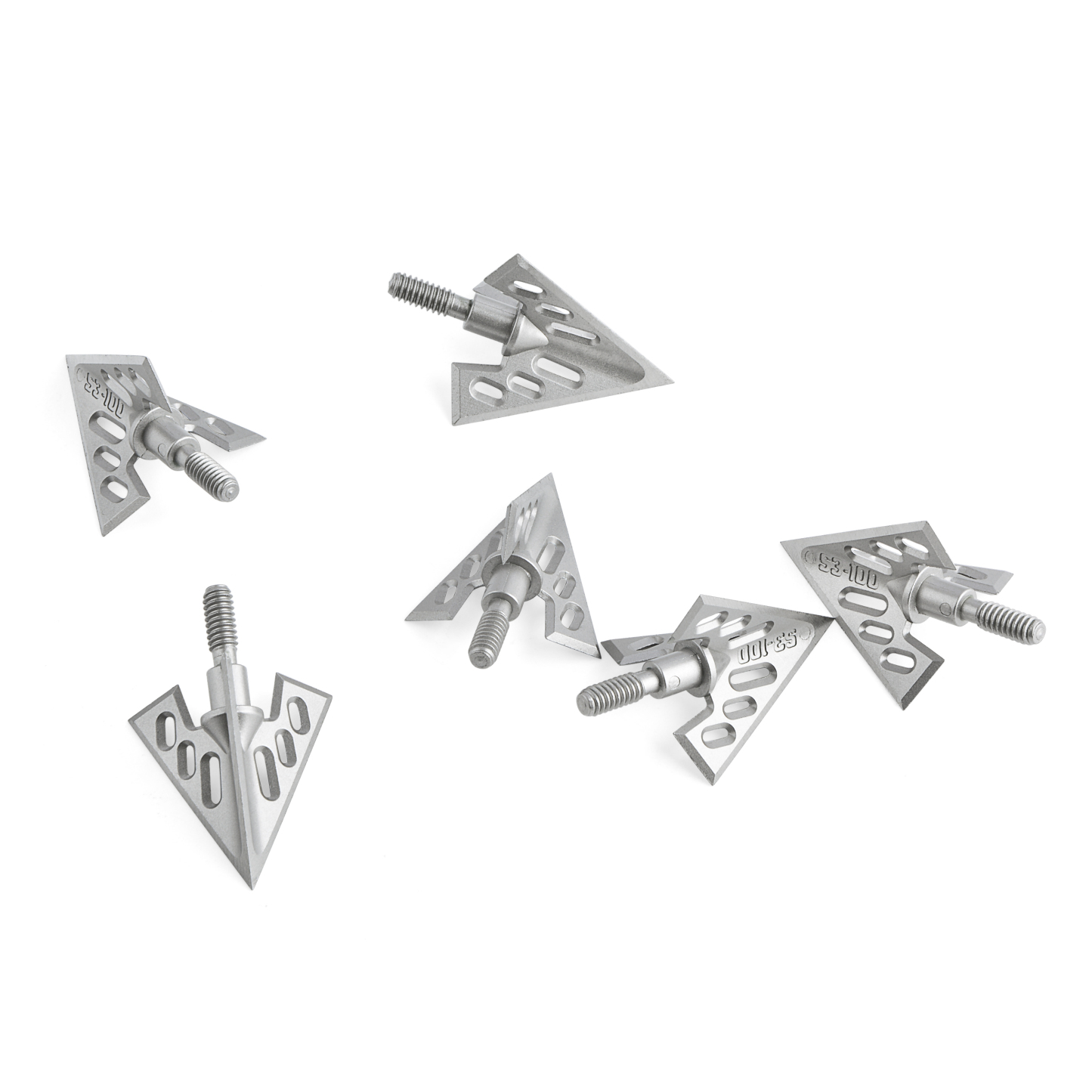 Universal Threaded Aluminum Arrowheads 6pcs - 40mm, 26mm Diameter, Laser Engraved