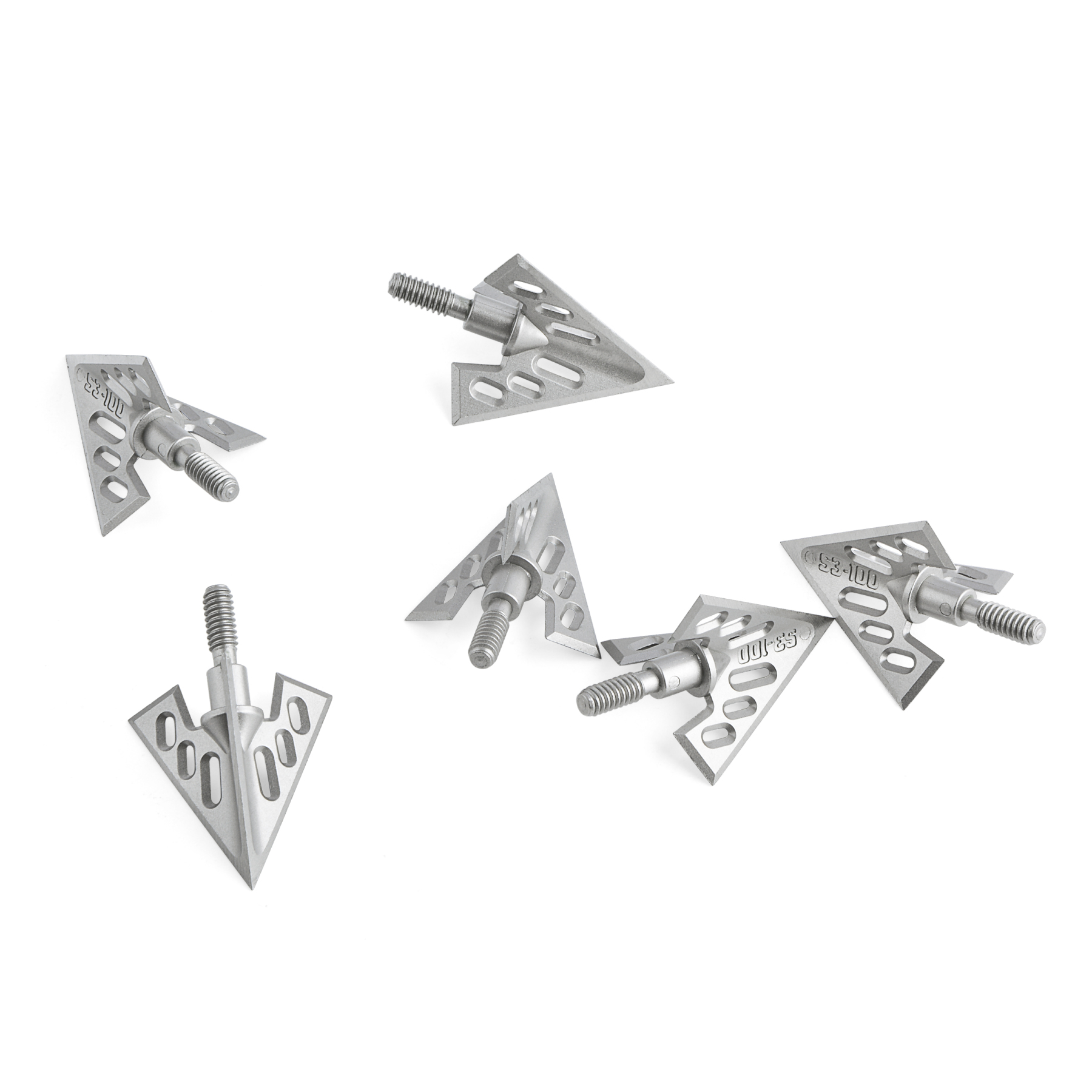 Universal Threaded Aluminum Arrowheads 6pcs - 40mm, 26mm Diameter, Laser Engraved