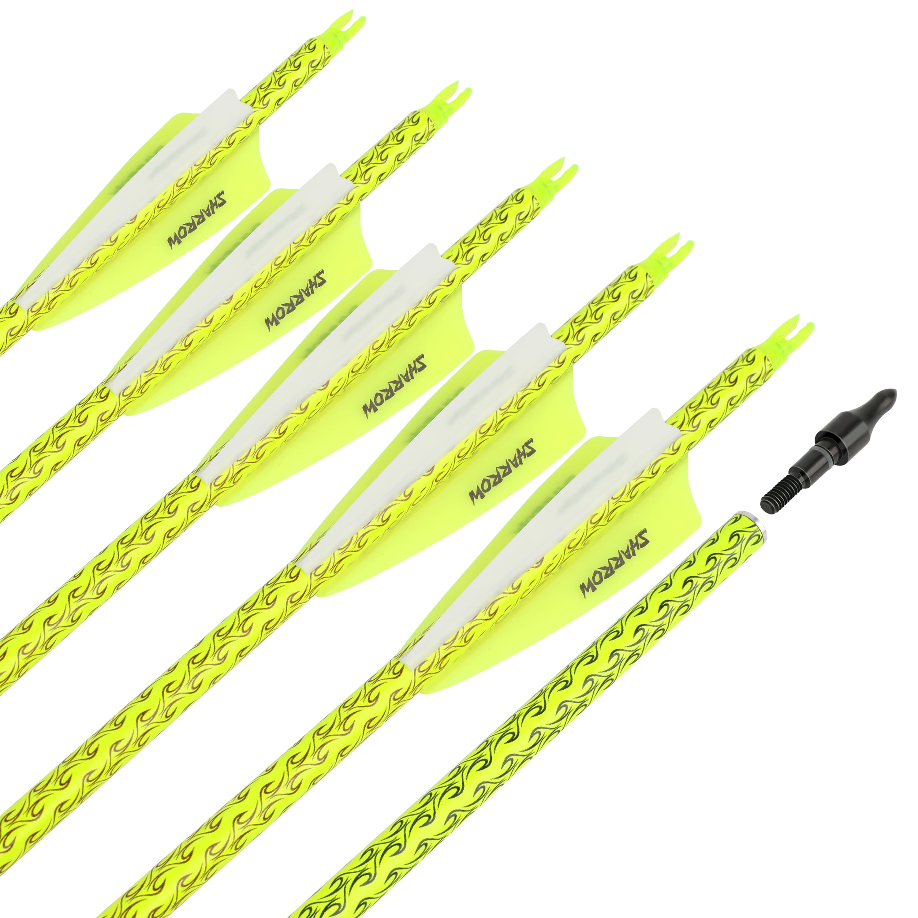 30" Carbon Arrows SP500 Rubber Vanes 100Grain Tips Archery Hunting