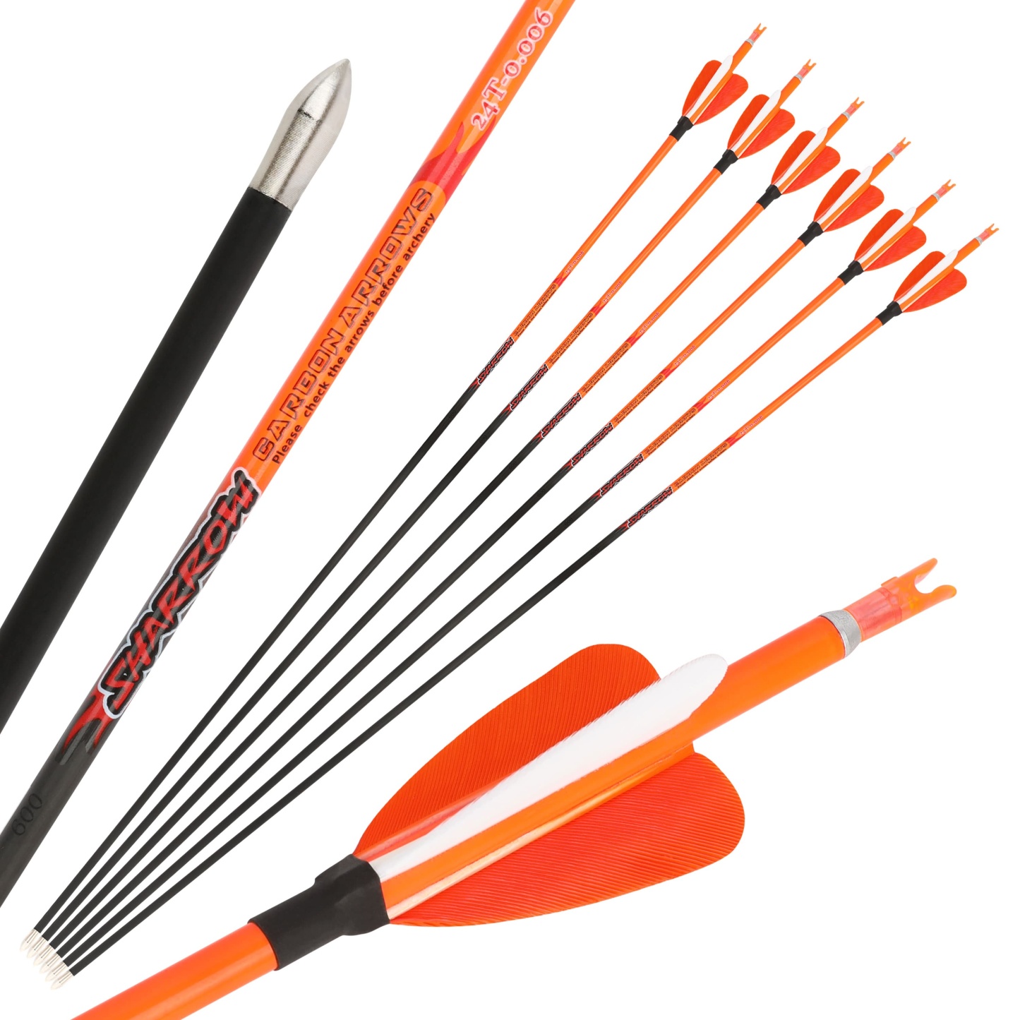 32inch Carbon Arrows Spine500 Archery Turkey Feather for Target Hunting