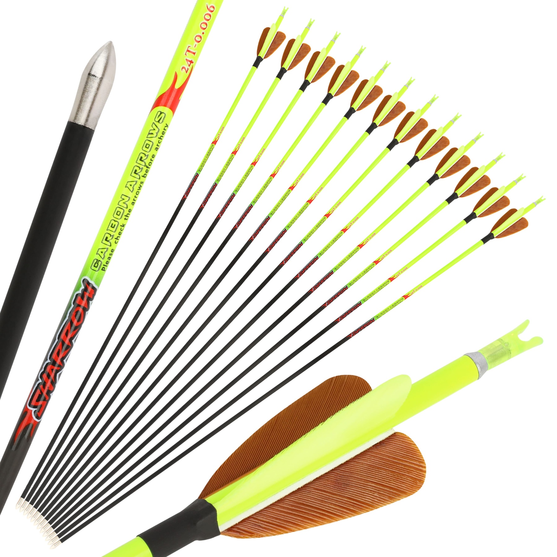 32inch Carbon Arrows Spine500 Archery Turkey Feather for Target Hunting