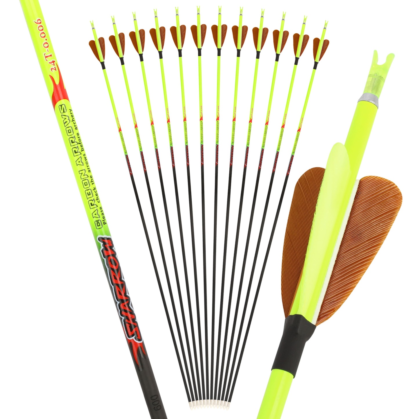 32inch Carbon Arrows Spine500 Archery Turkey Feather for Target Hunting