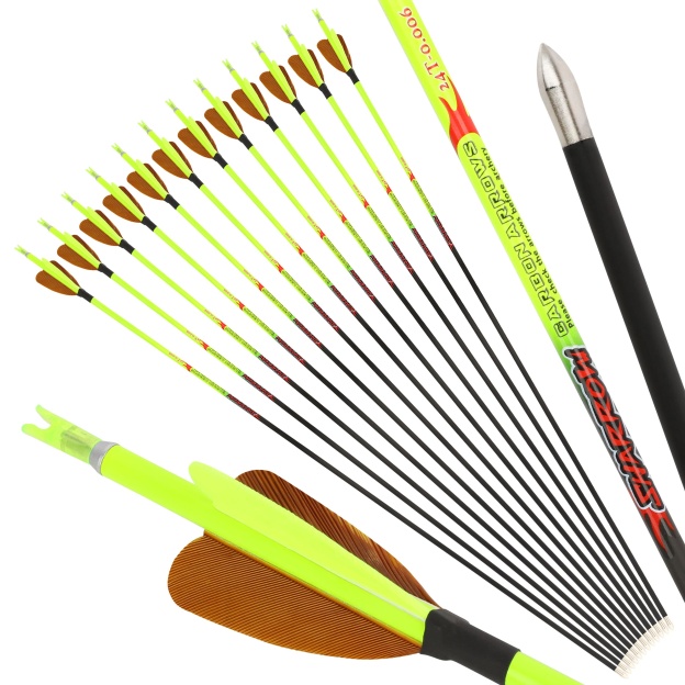 32inch Carbon Arrows Spine500 Archery Turkey Feather for Target Hunting