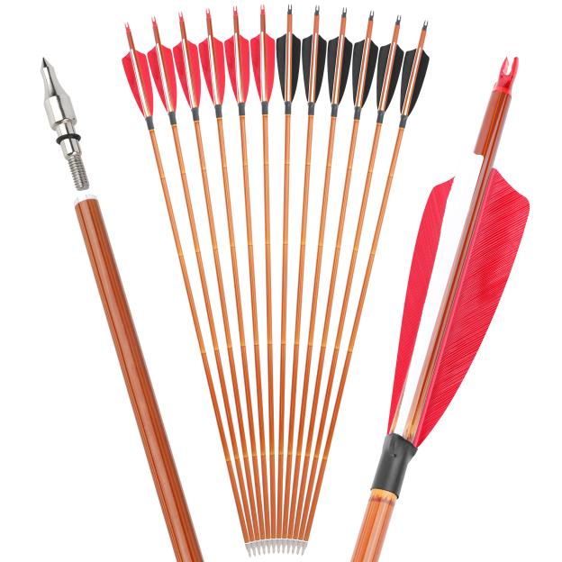 Carbon Feather Fletched Arrow 30"  Spine 500 Archery Bow Hunting