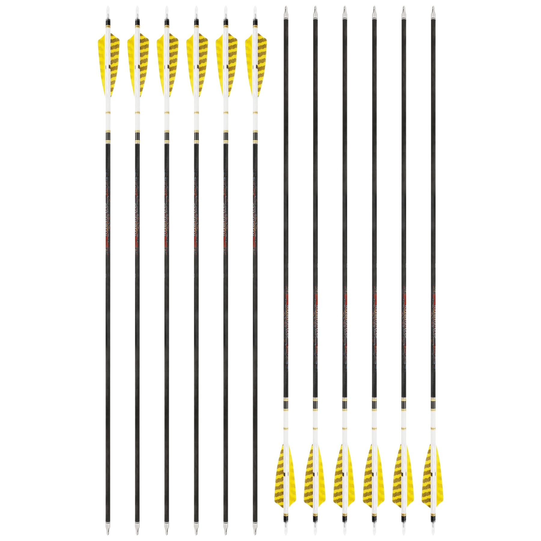 31" Pure Carbon Arrows SP250-600 Feathers Hunting Target