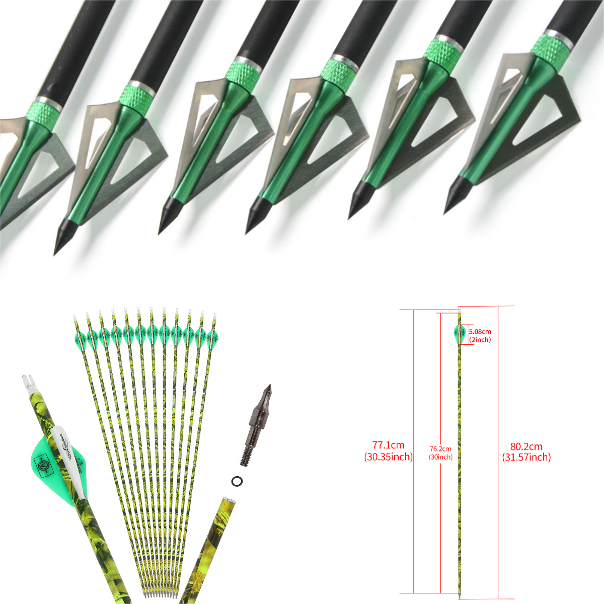 TBOW F263ILF Recurve Bow Hunting Set 62" 25-60lbs Target CNC
