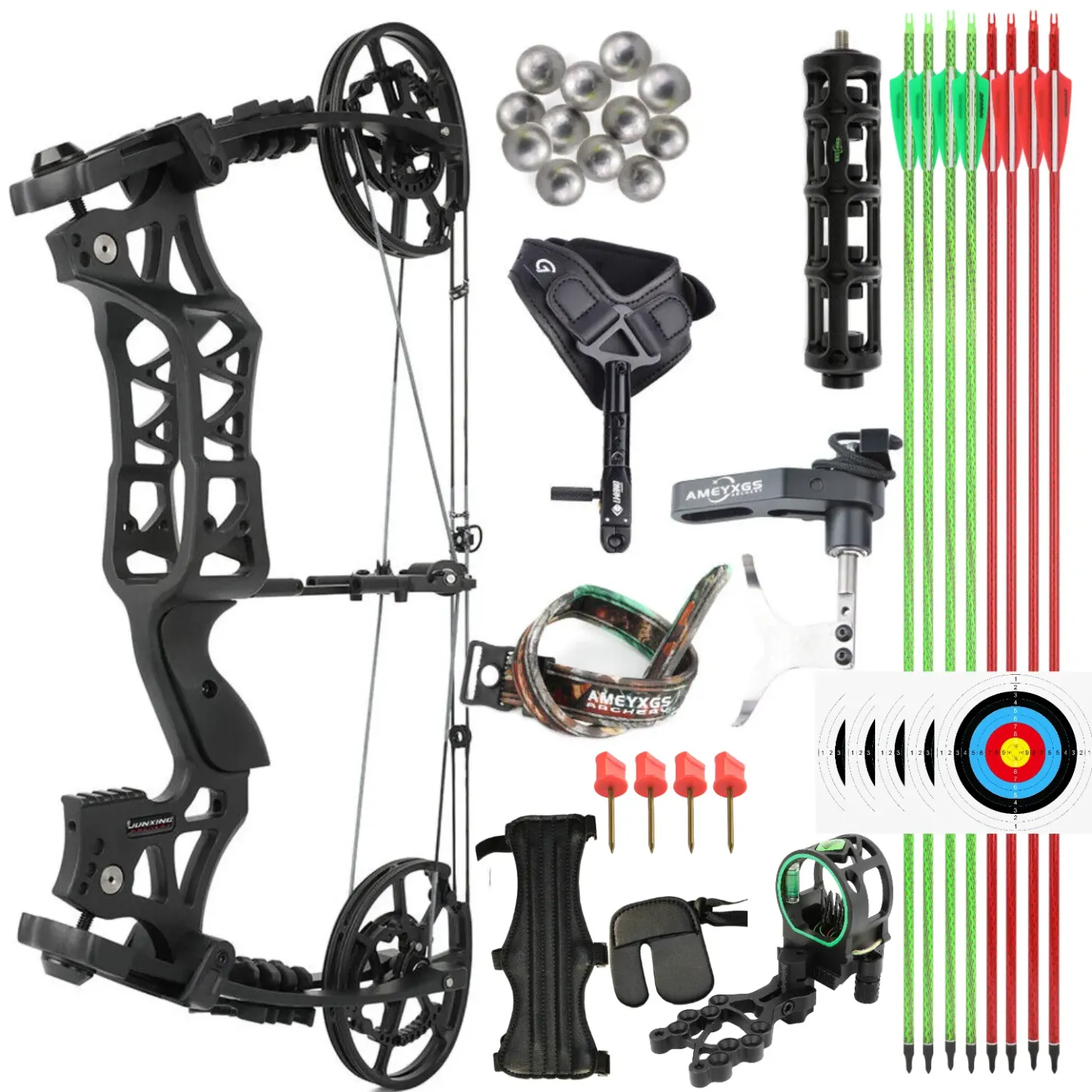 JUNXING M109EA Dual-use Compound Bow Shoots Arrows & Steel Balls LH RH