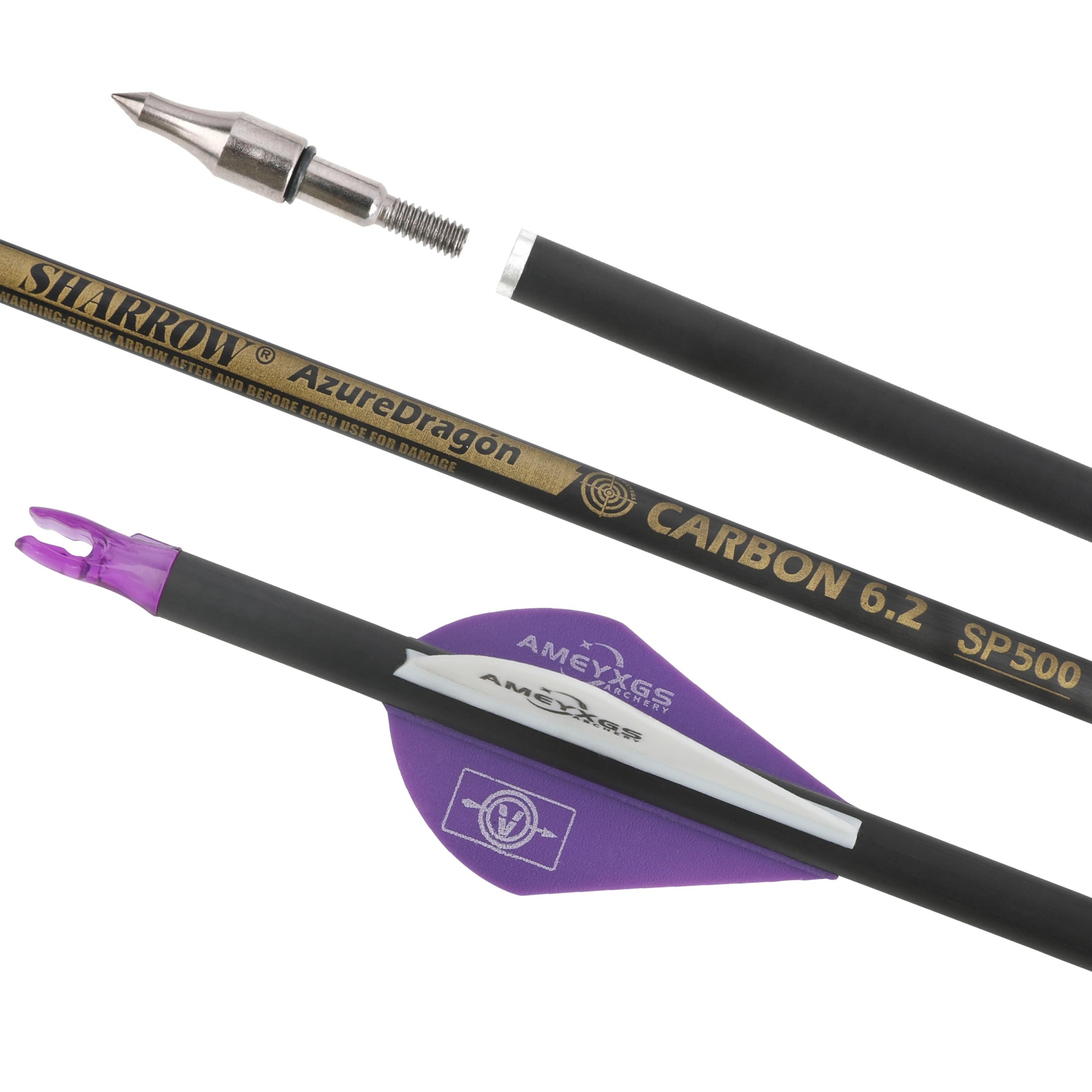 Pure Carbon Arrows Spine 500  30" Shaft Vanes 6.2mm Hunting