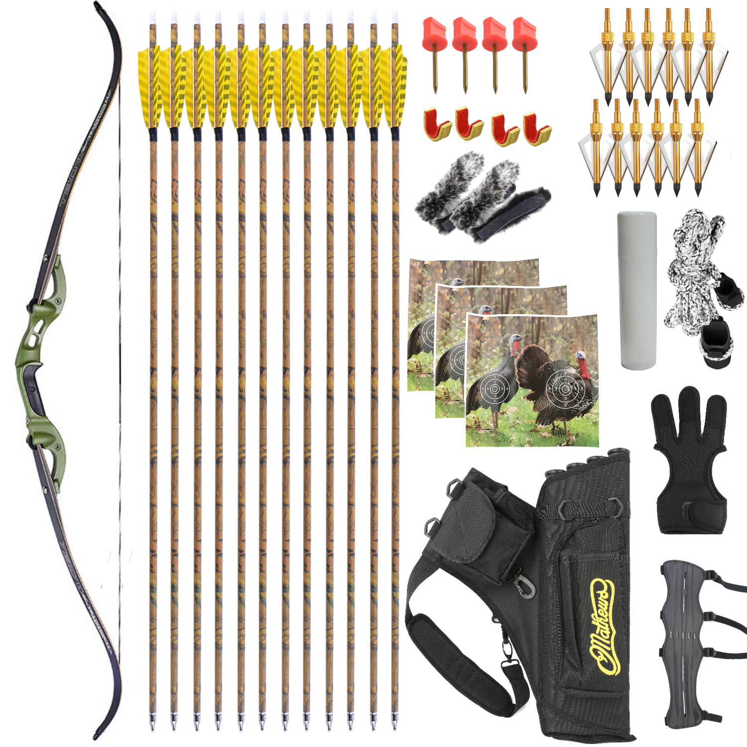 TBOW H3 Hunting Takedown Recurve Bow Set Formula 25-60Ibs 62"